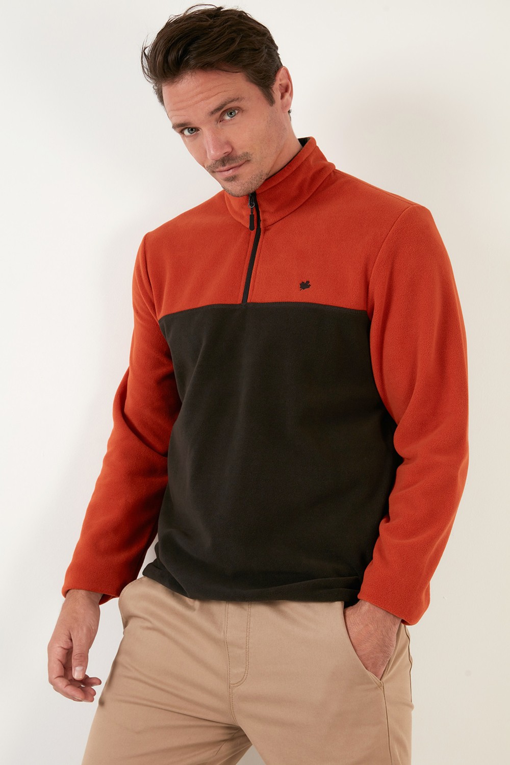 Buratti Regular Fit Fermuarlı Dik Yaka Kışlık Şardonlu Polar Erkek Polar 5906016