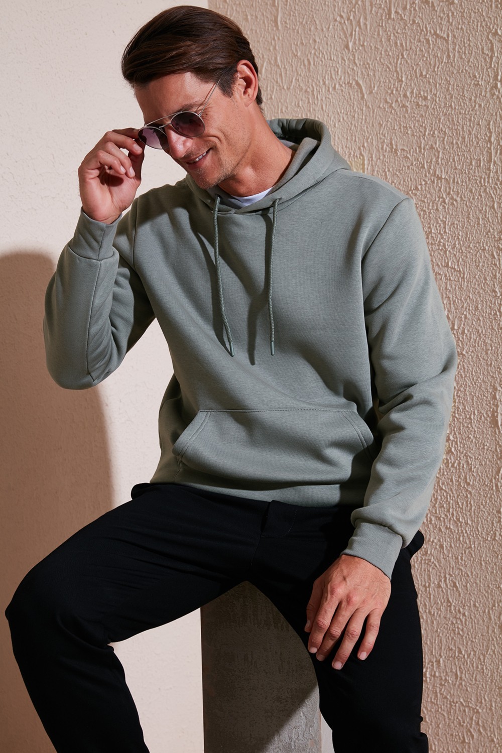 Buratti Slim Fit Kapüşonlu Kanguru Cepli Içi Tüylü Yumuşak Şardonlu Sweat Erkek Sweat 5905281 görsel 2