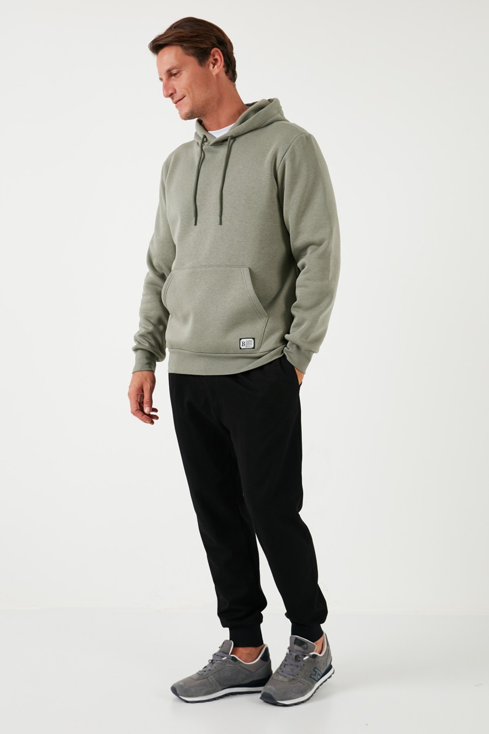 Buratti Slim Fit Kapüşonlu Kanguru Cepli Içi Tüylü Yumuşak Şardonlu Sweat Erkek Sweat 5905281 görsel 4