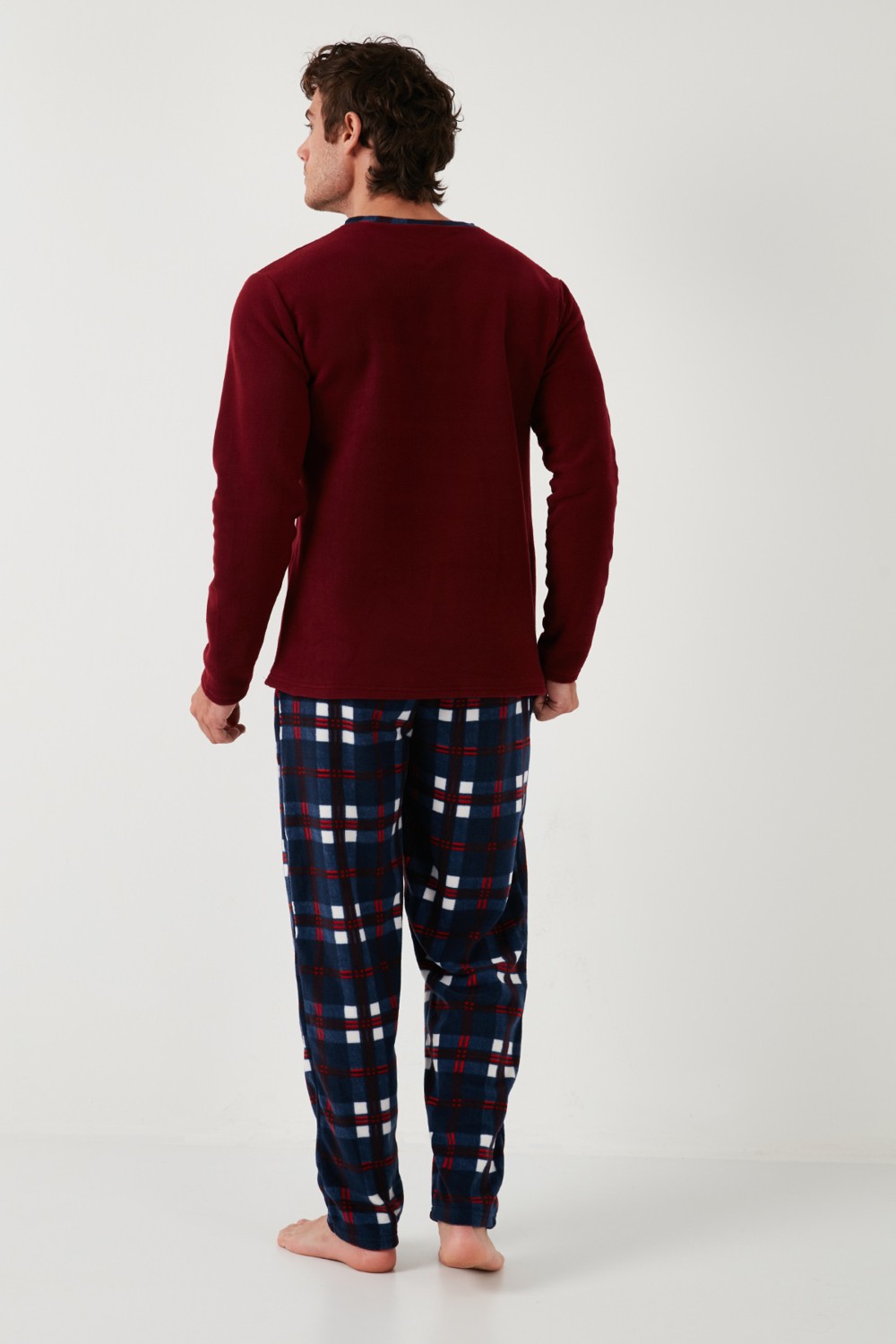 Buratti Regular Fit Bisiklet Yaka Kışlık Yumuşak Dokulu Polar Pijama Takımı Erkek Pijama Takımı 6096100