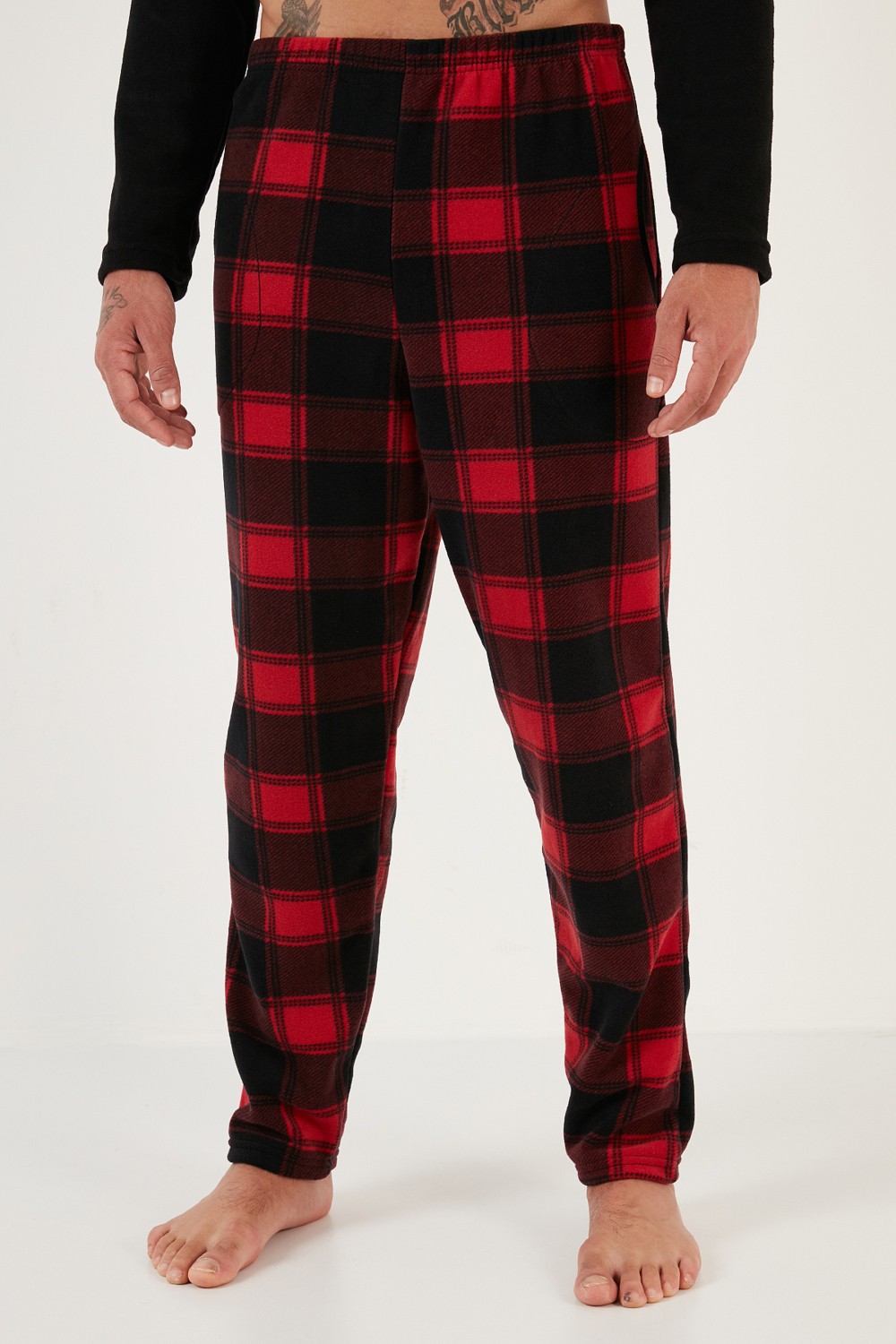 Buratti Ekose Regular Fit Bisiklet Yaka Kışlık Polar Pijama Takımı Erkek Pijama Takımı 609610013W4 görsel 4