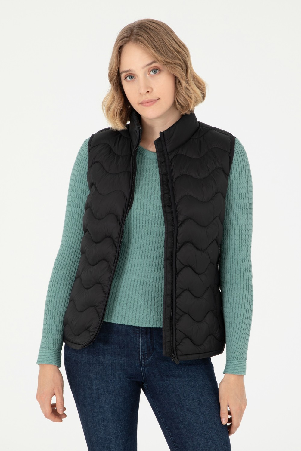 U.S. Polo Assn. Kadın Krem Yelek (Dokuma) 50289603-VR071