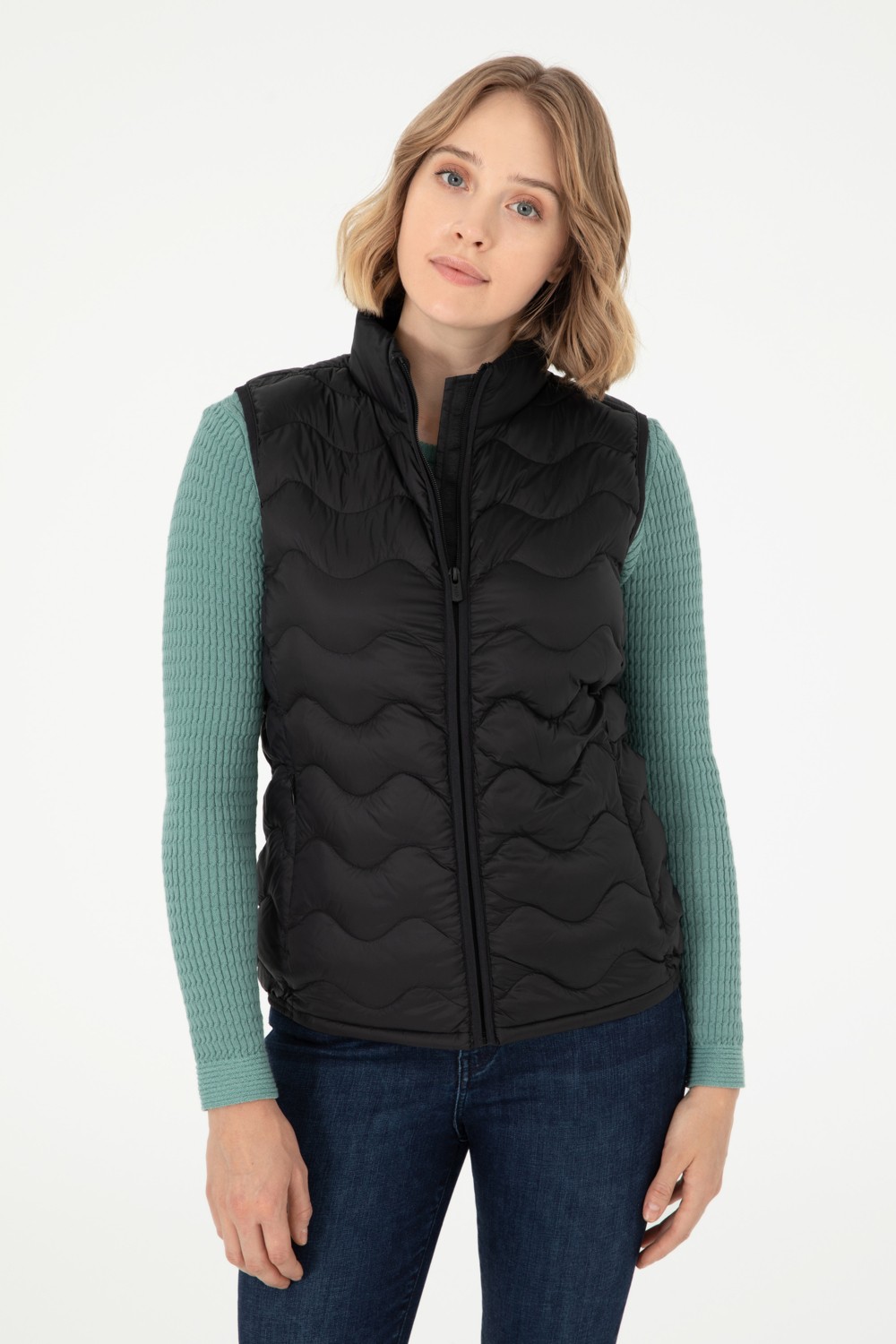 U.S. Polo Assn. Kadın Krem Yelek (Dokuma) 50289603-VR071 görsel 3