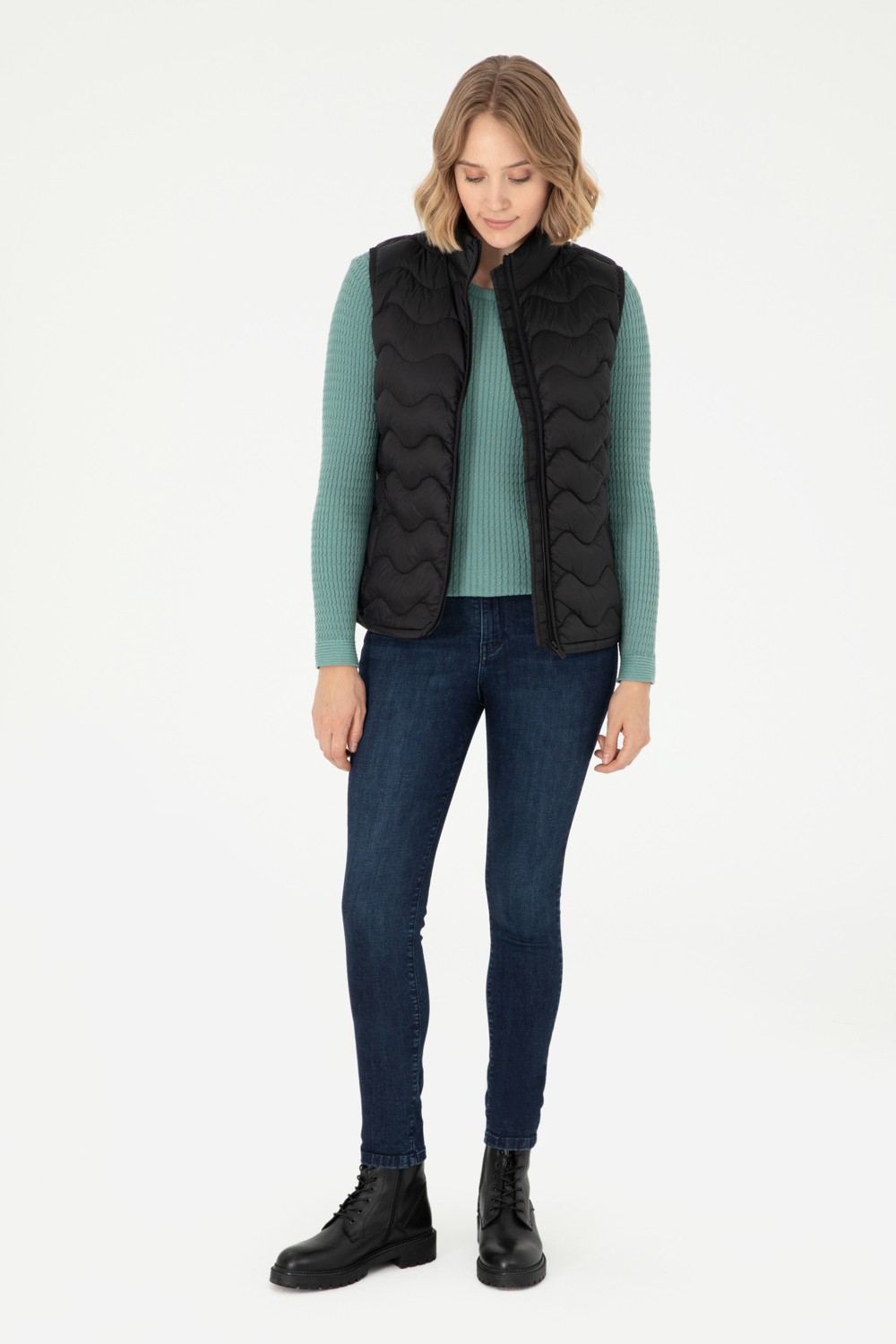 U.S. Polo Assn. Kadın Krem Yelek (Dokuma) 50289603-VR071 görsel 4