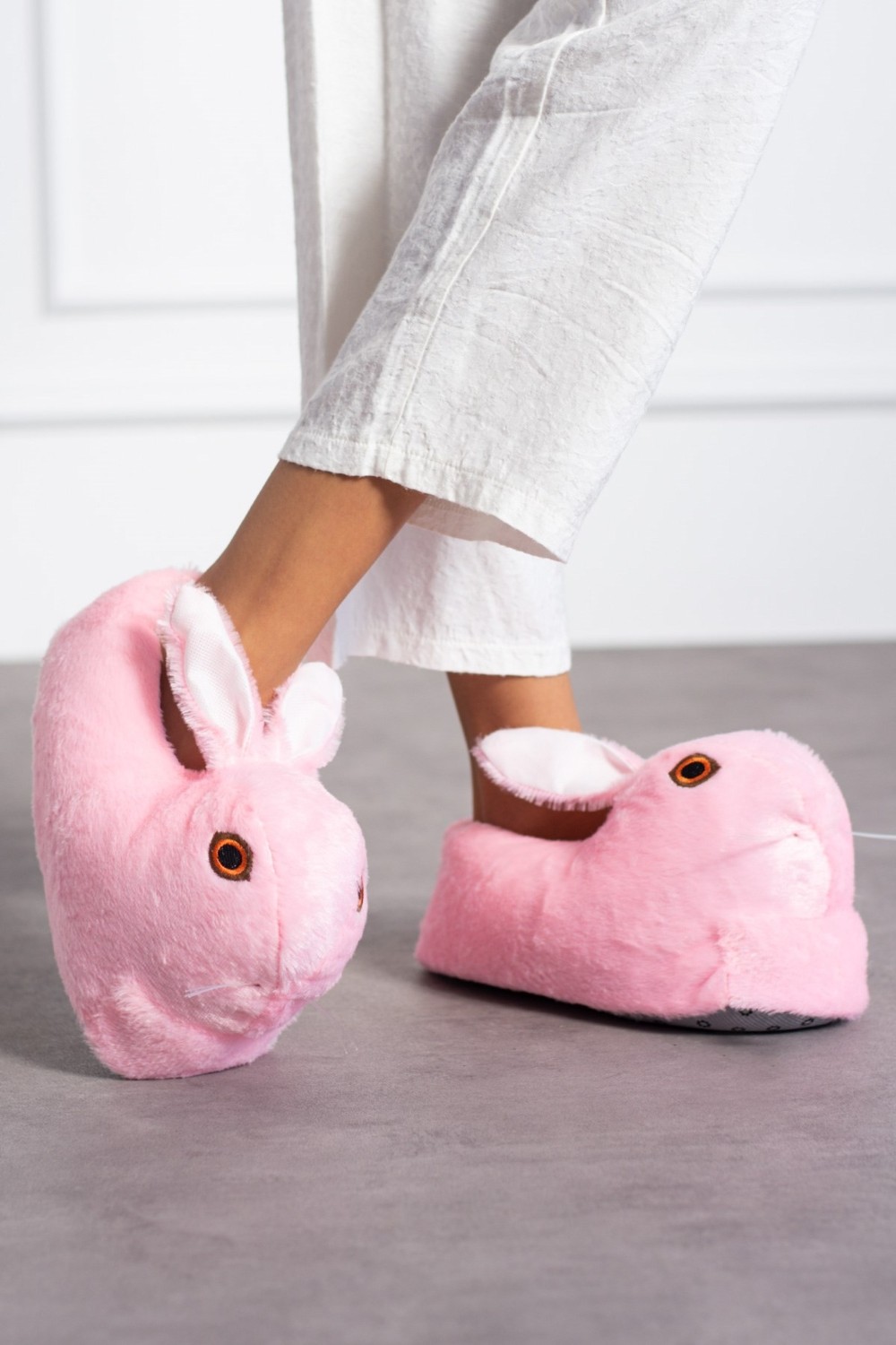 Albishoes Tavşanlı Hayvan Figürlü Peluş Panduf Kadın Ev Botu Ev Panduf Hafif Ses Yapmaz Taban(30-40) görsel 2