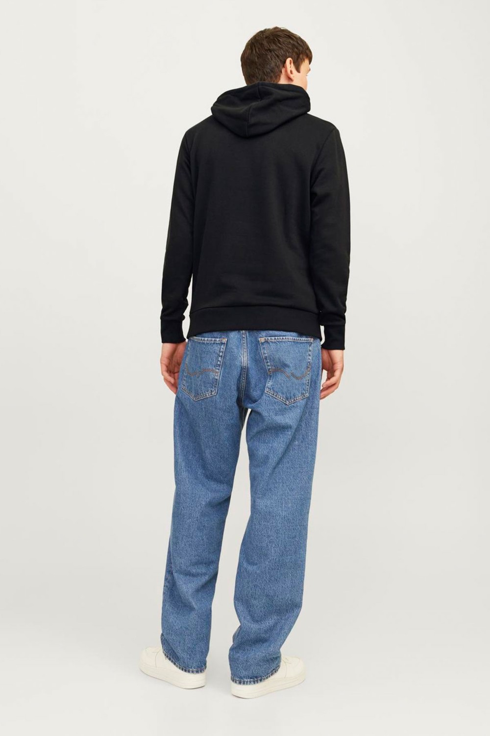 Jack & Jones Jjtıley Sweat Hood Ln Siyah Erkek Sweatshirt görsel 4