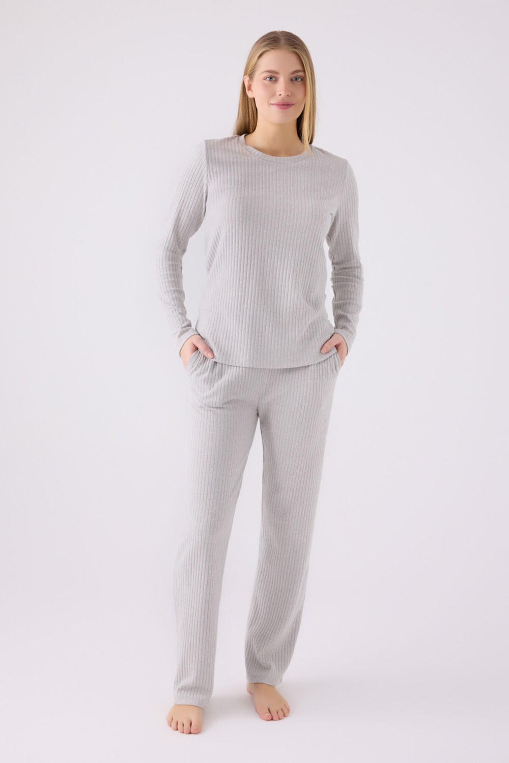 Pierre Cardin Pıerre Cardın Kadın Uzun Kol Pijama Takım PC8908 Bej