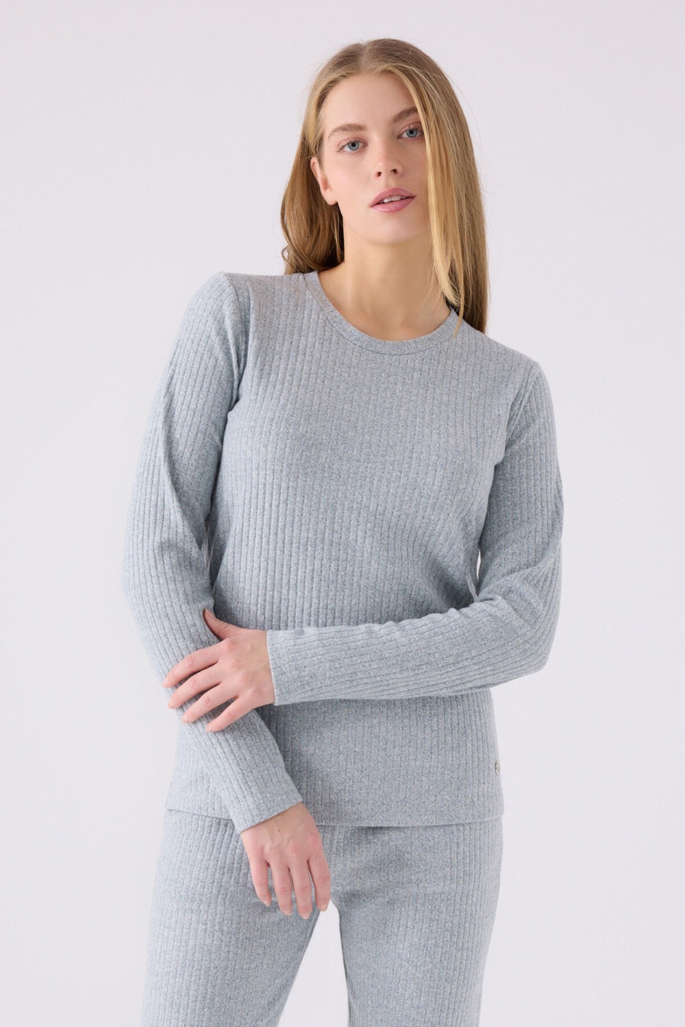 Pierre Cardin Pıerre Cardın Kadın Uzun Kol Pijama Takım PC8908 Bej görsel 7