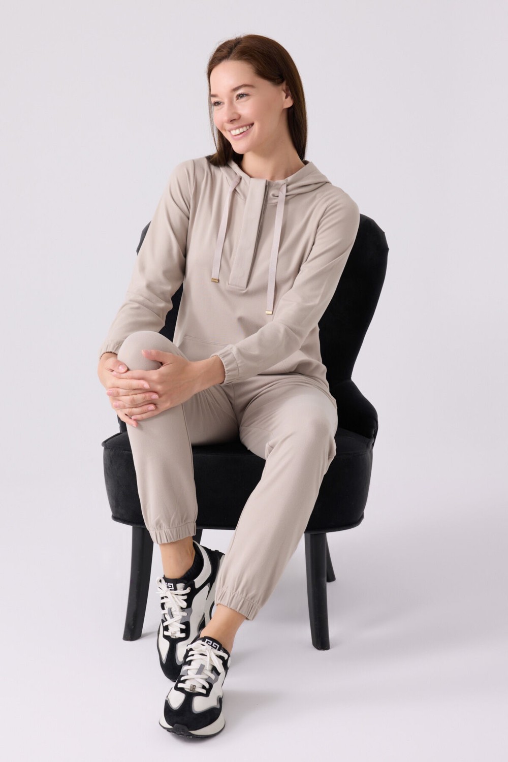 Pierre Cardin Pıerre Cardın Kadın Uzun Kol Pijama Takım PC8924 Kum görsel 8