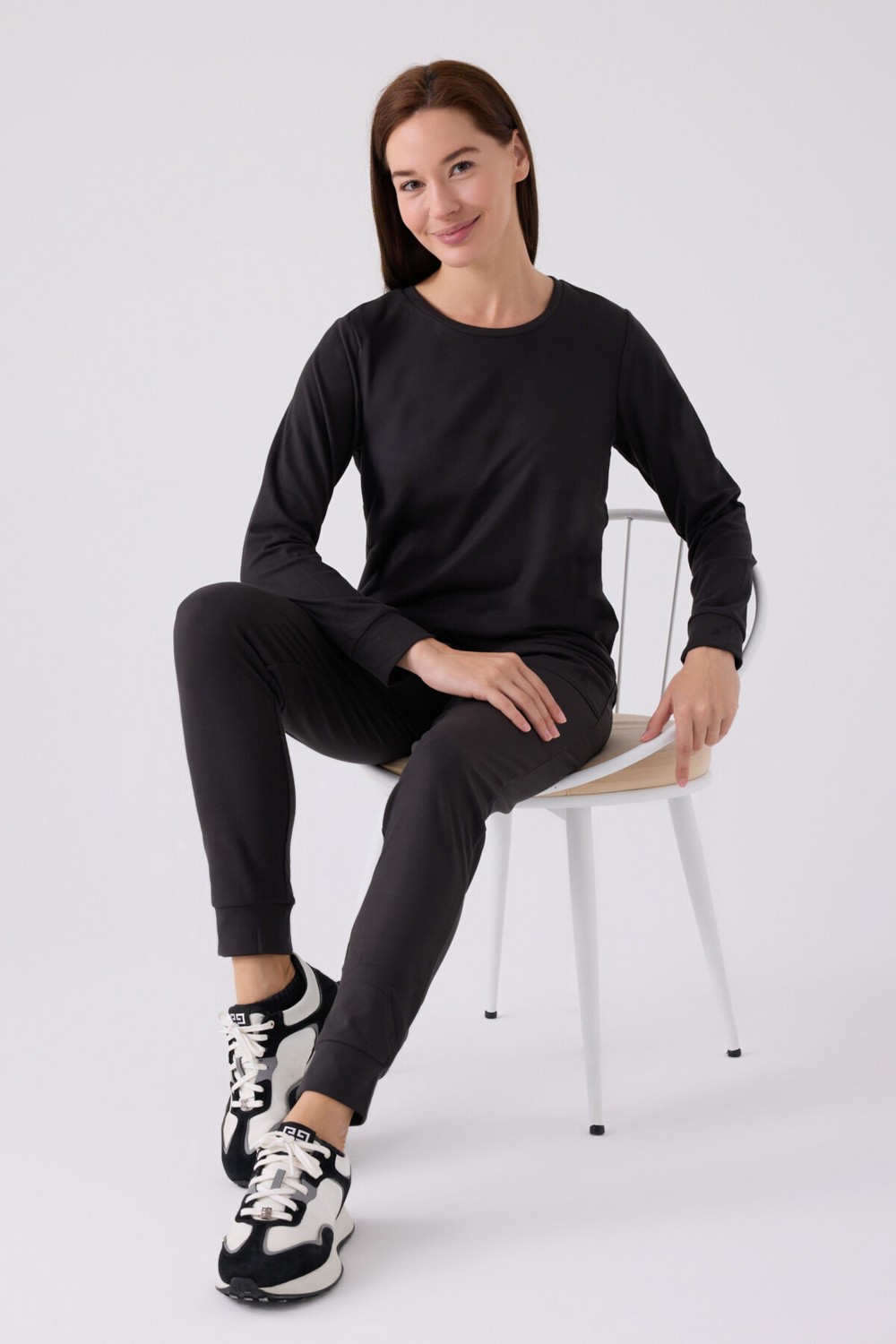Pierre Cardin Pıerre Cardın Kadın Uzun Kol Pijama Takım PC8925 Siyah görsel 8