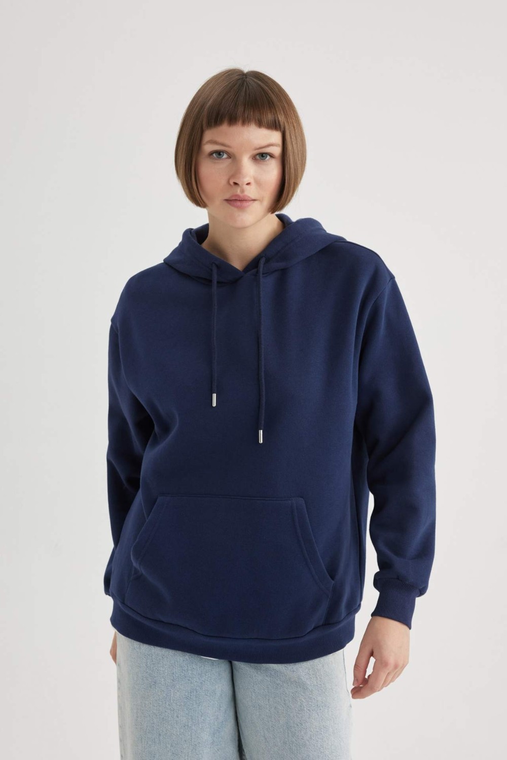 DeFacto Relax Fit Kapüşonlu Kalın Sweatshirt W1240AZ23WN