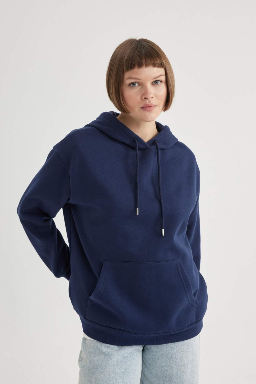 DeFacto Relax Fit Kapüşonlu Kalın Sweatshirt W1240AZ23WN görsel 3