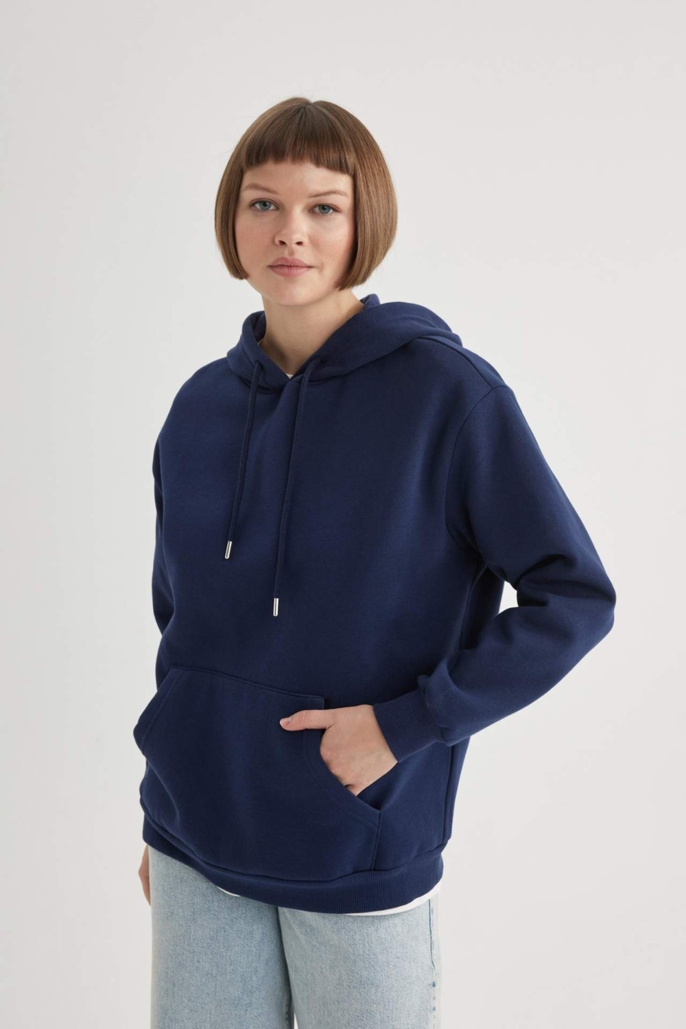 DeFacto Relax Fit Kapüşonlu Kalın Sweatshirt W1240AZ23WN görsel 4