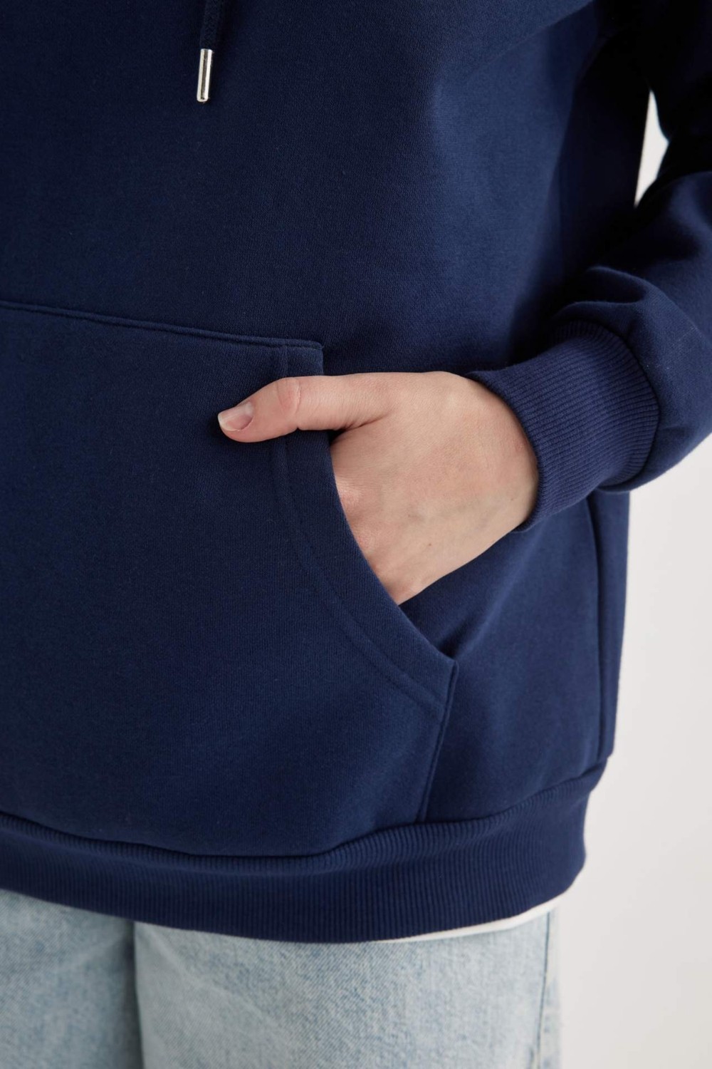 DeFacto Relax Fit Kapüşonlu Kalın Sweatshirt W1240AZ23WN görsel 5