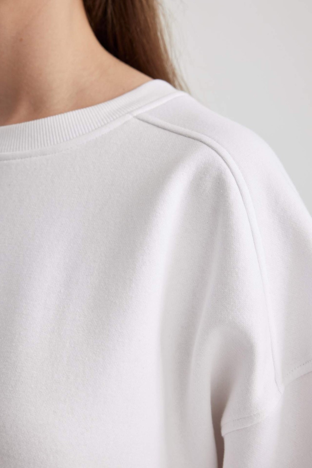 DeFacto Coool Oversize Fit Bisiklet Yaka Kalın Sweatshirt A4177AX23WN görsel 5