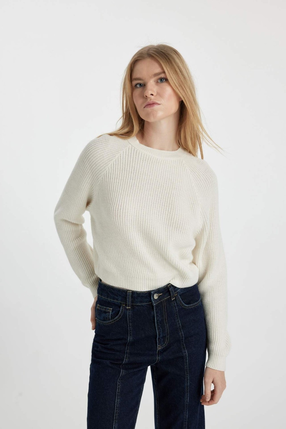 DeFacto Coool Regular Fit Bisiklet Yaka Triko KAZAK L2567AZ23WN