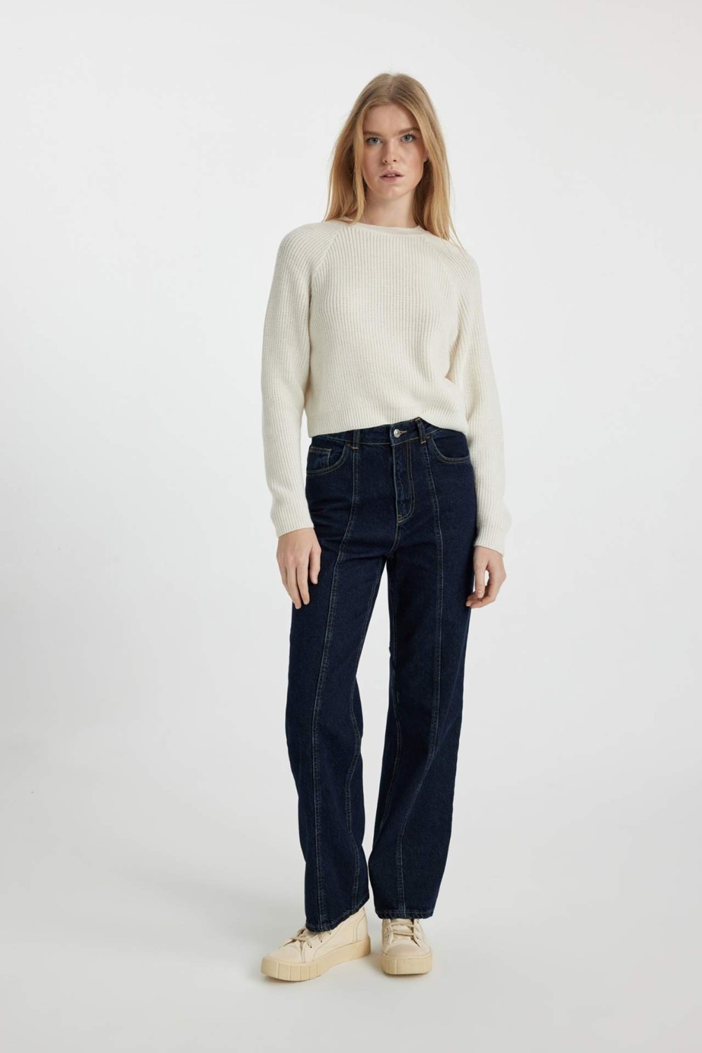 DeFacto Coool Regular Fit Bisiklet Yaka Triko KAZAK L2567AZ23WN görsel 2