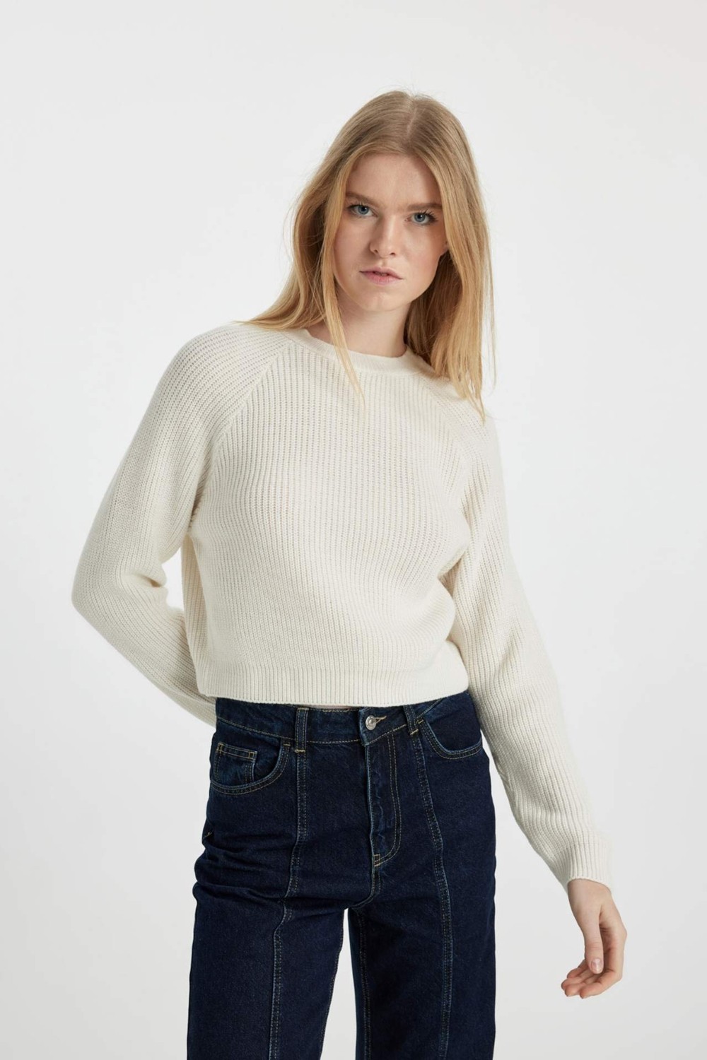 DeFacto Coool Regular Fit Bisiklet Yaka Triko KAZAK L2567AZ23WN görsel 3