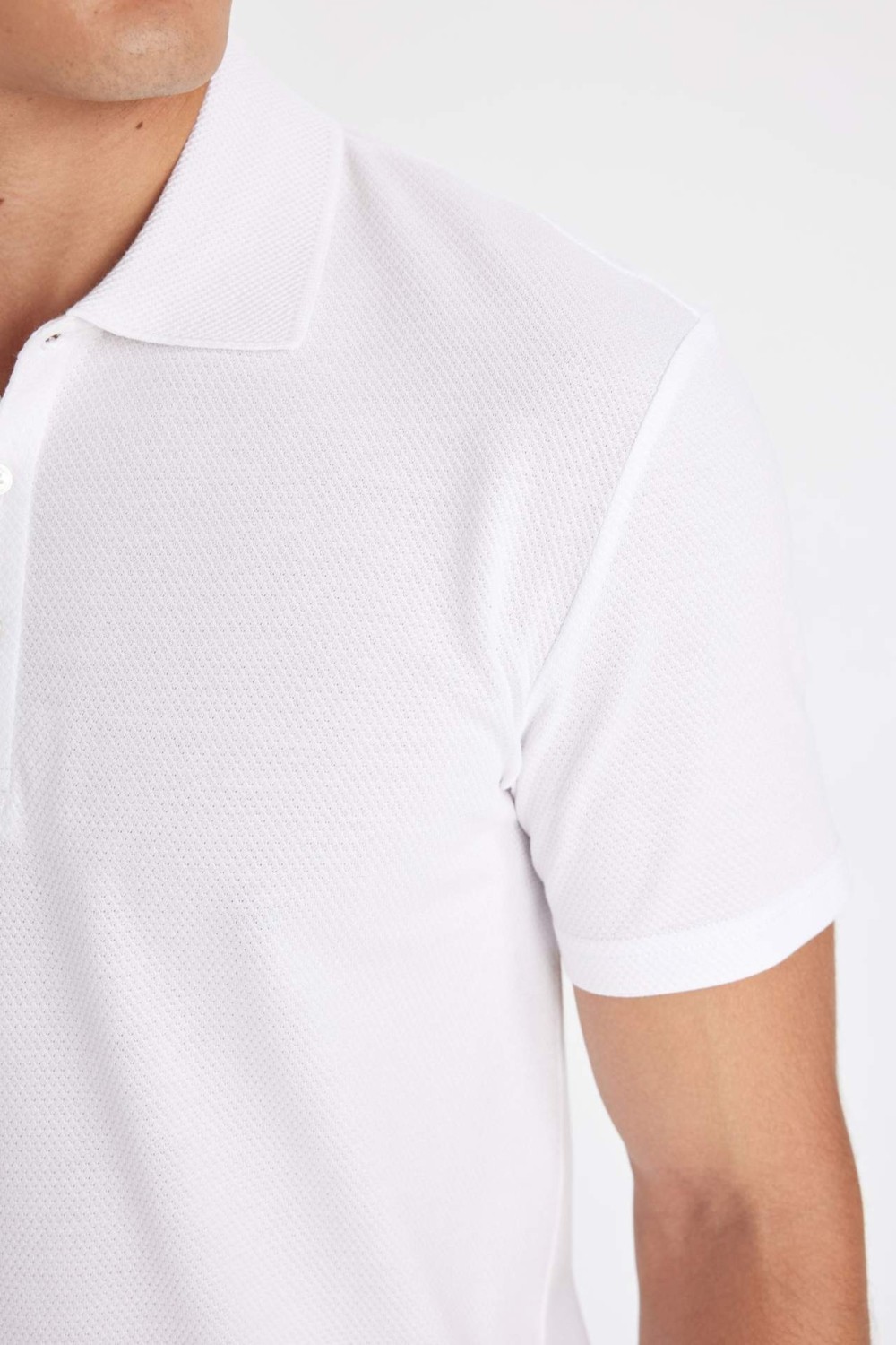DeFacto Slim Fit Polo Yaka Kısa Kollu Pamuklu Modal Karışımlı Basic Tişört M6609AZ24SP görsel 5