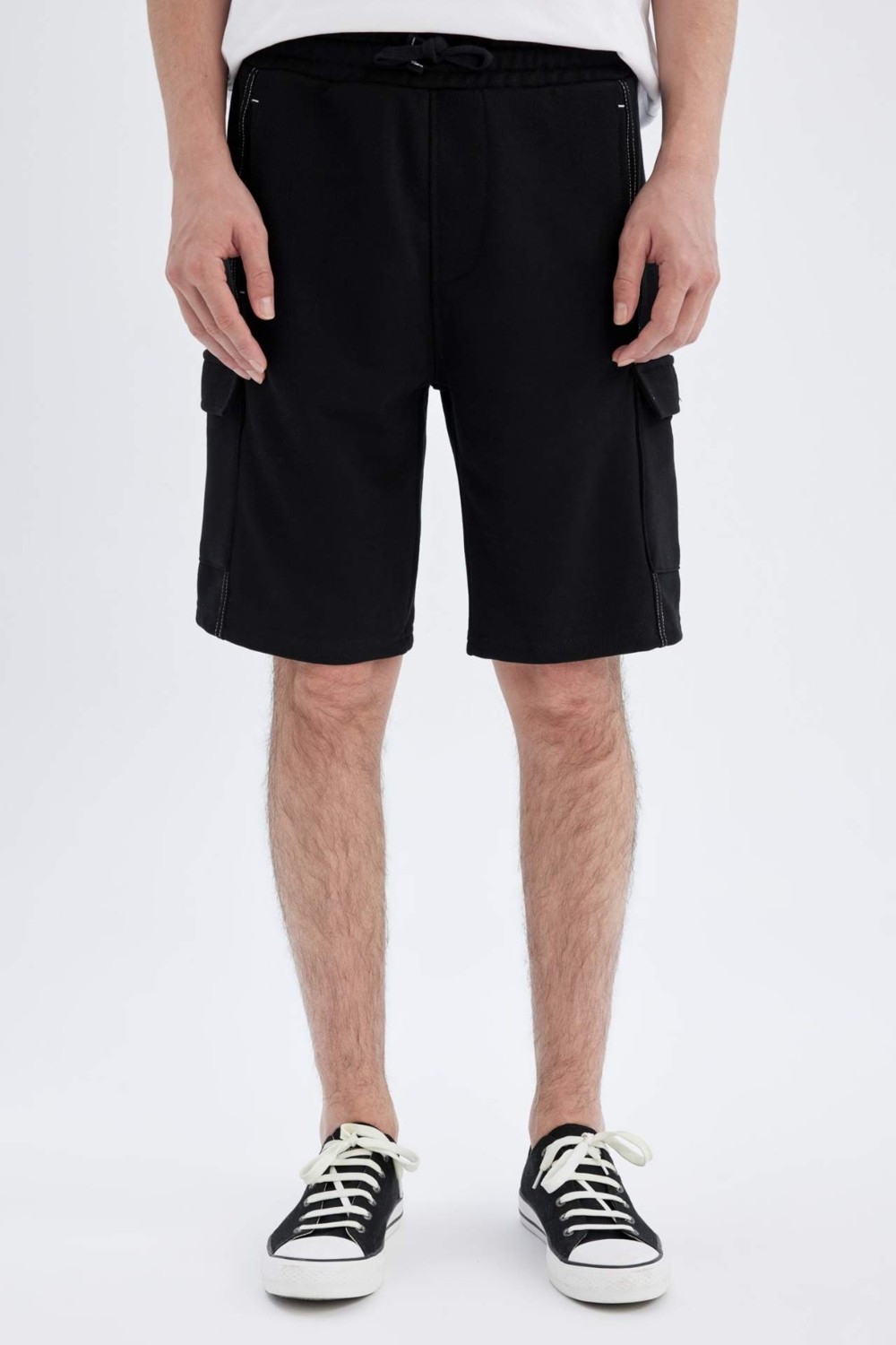 DeFacto Regular Fit Düz Paça Kargo Bermuda Şort C5593AX24HS görsel 5