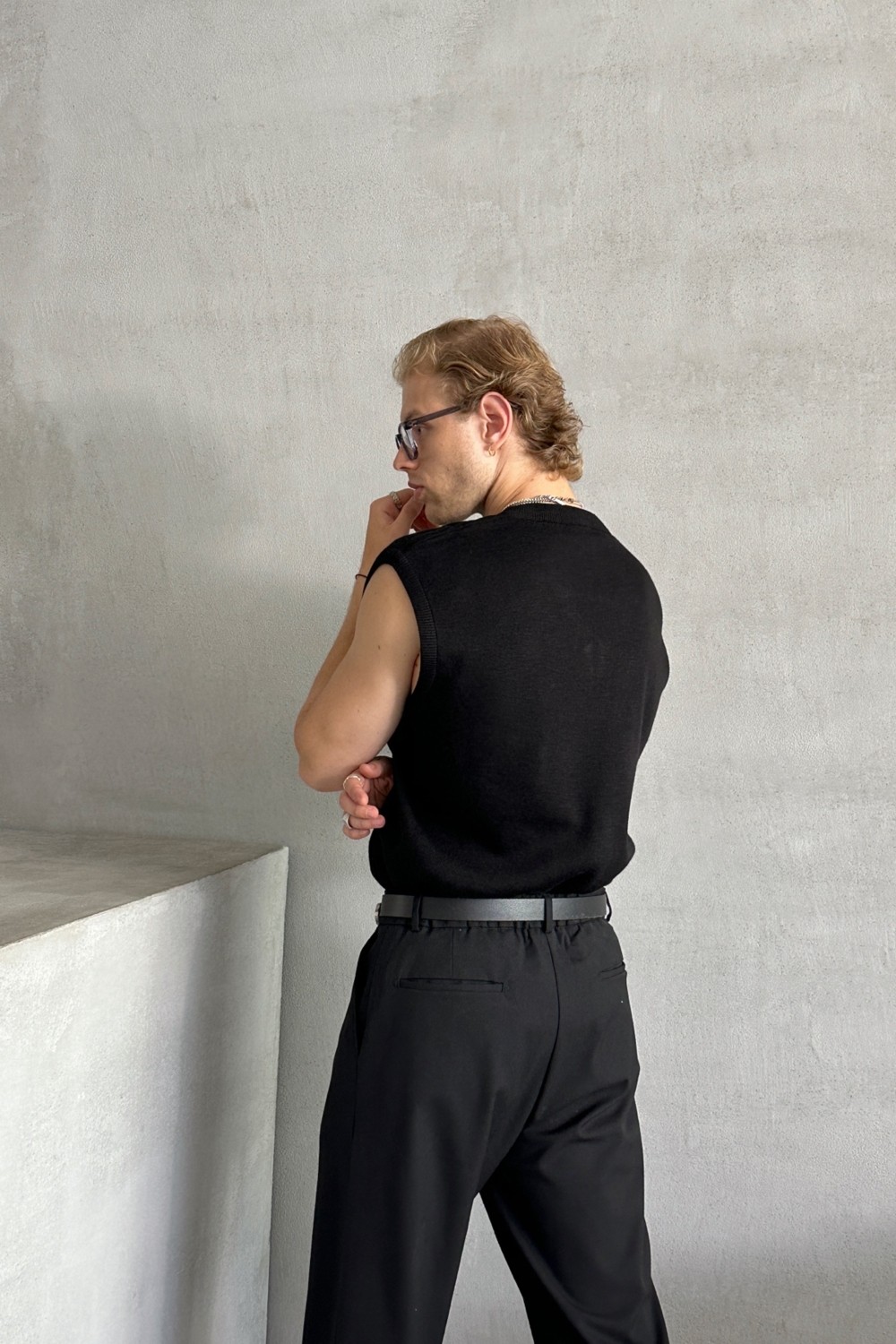 HYMAN Erkek V Yaka Oversize Süveter görsel 4