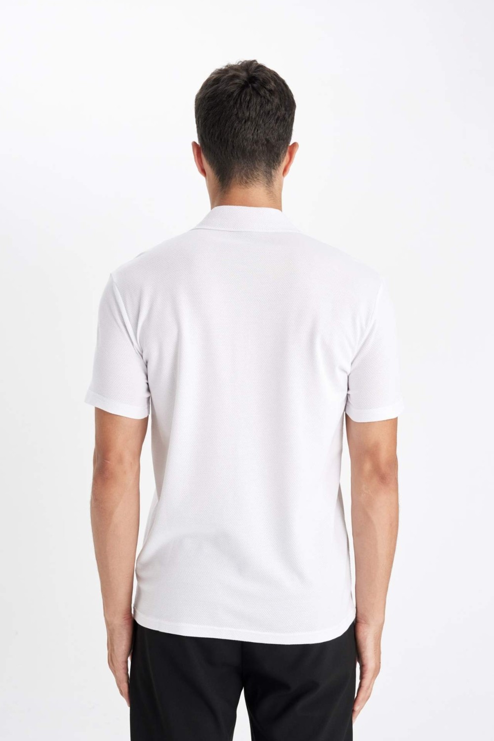 DeFacto Slim Fit Polo Yaka Kısa Kollu Pamuklu Modal Karışımlı Basic Tişört M6609AZ24SP görsel 6