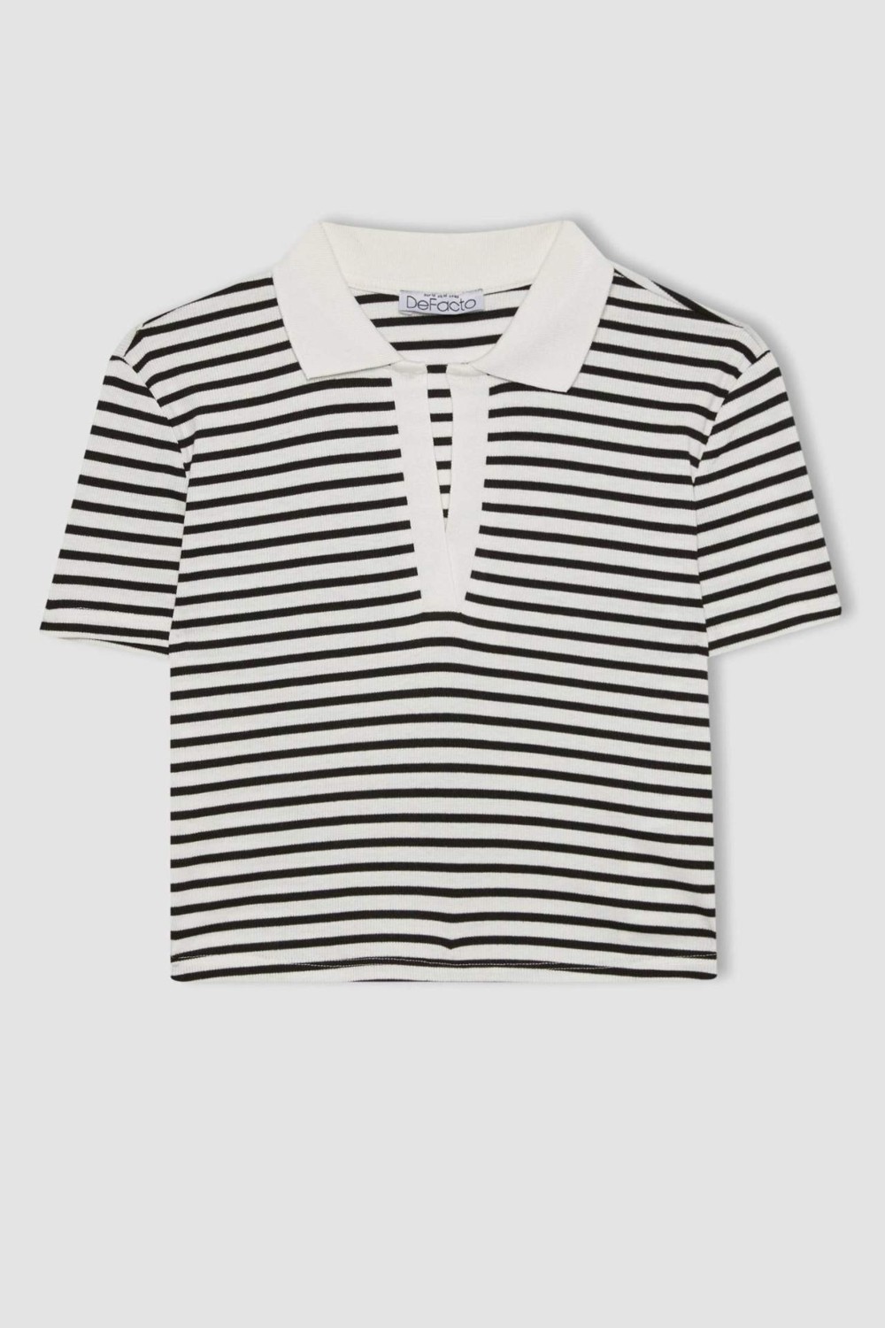DeFacto Fitted Çizgili Polo Yaka Kısa Kollu Tişört A0380AX24SM görsel 7