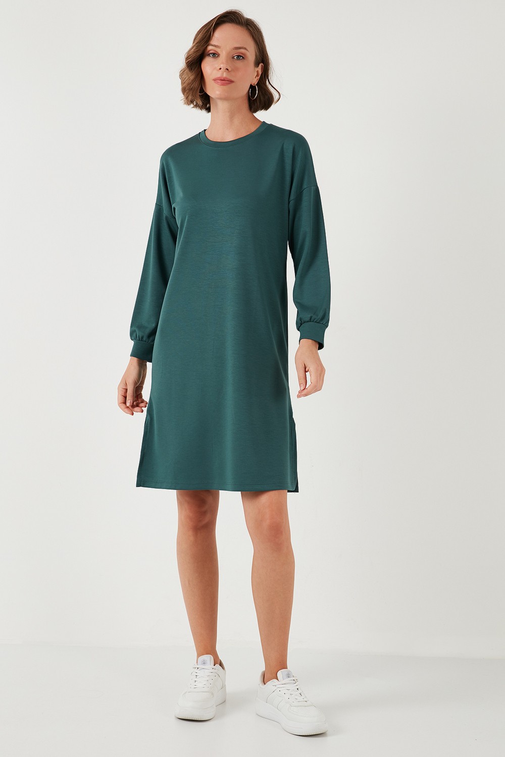 Lela Modest Oysho Kumaş Relaxed Fit Yırtmaçlı Tunik Bayan Tunik 5865878 görsel 4