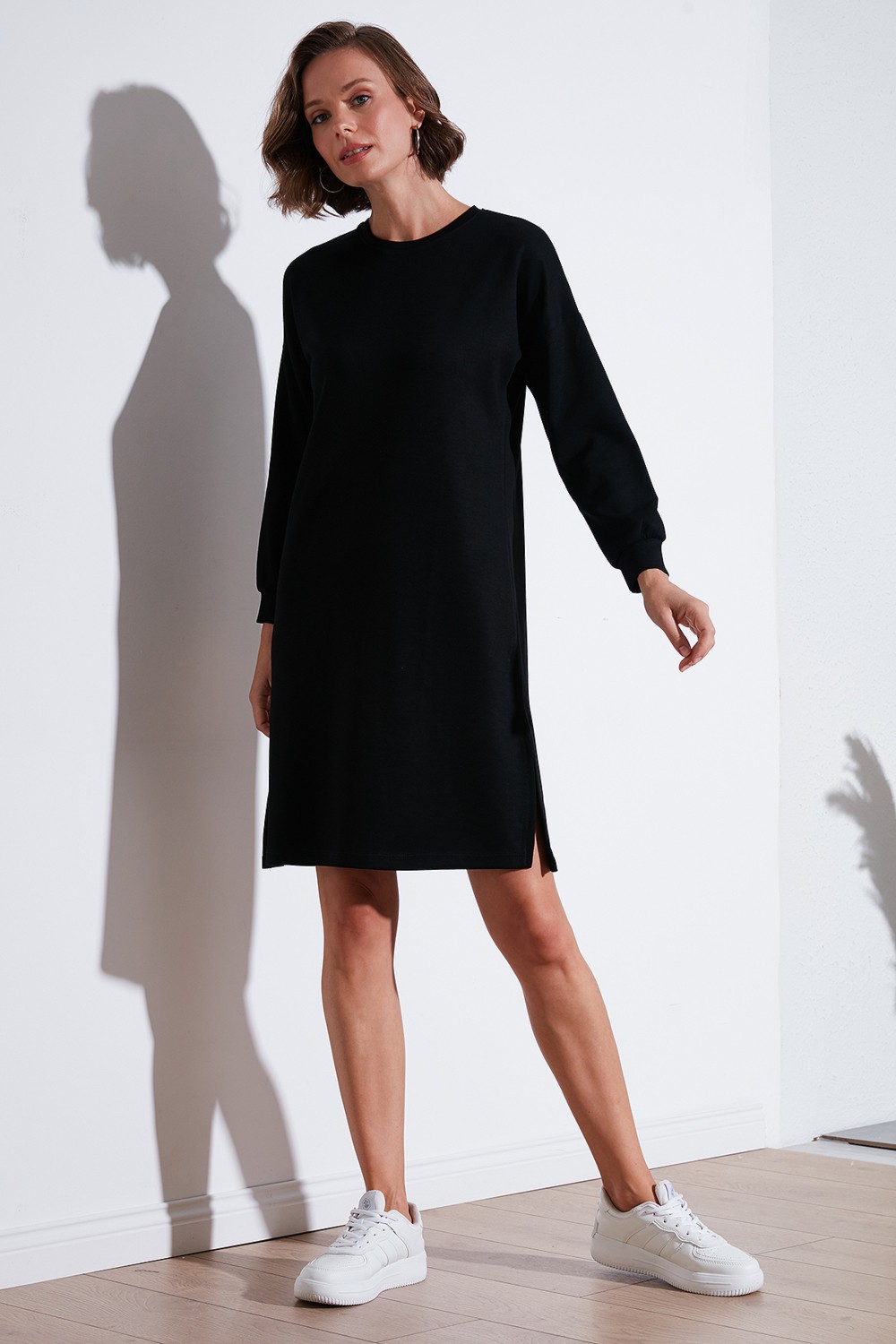 Lela Modest Oysho Kumaş Relaxed Fit Yırtmaçlı Tunik Bayan Tunik 5865878 görsel 6