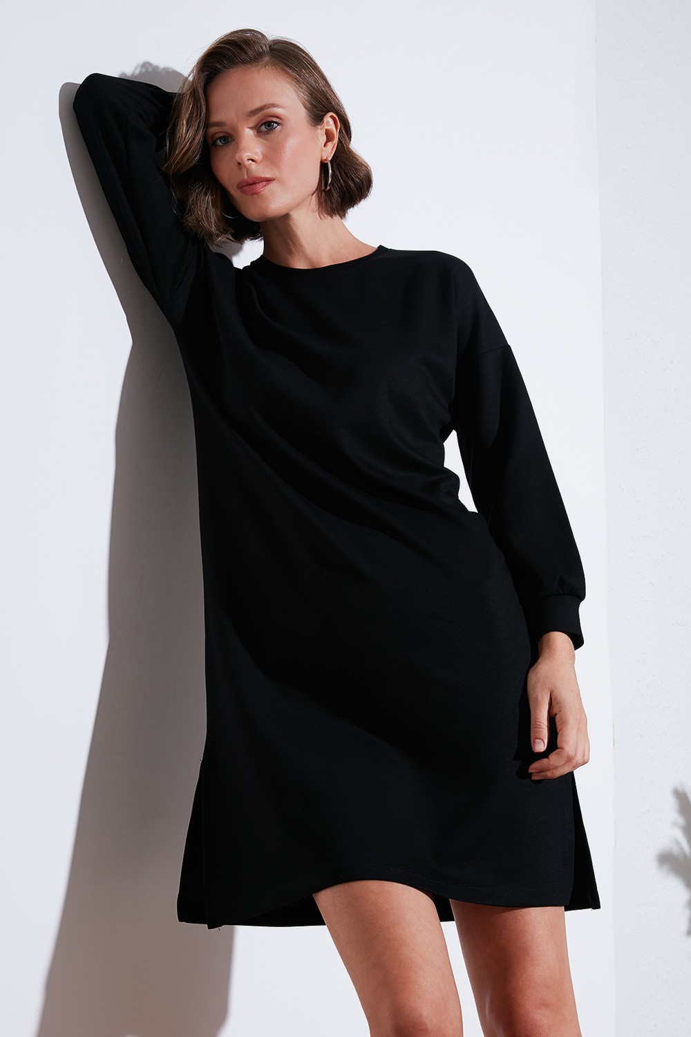 Lela Modest Oysho Kumaş Relaxed Fit Yırtmaçlı Tunik Bayan Tunik 5865878 görsel 7