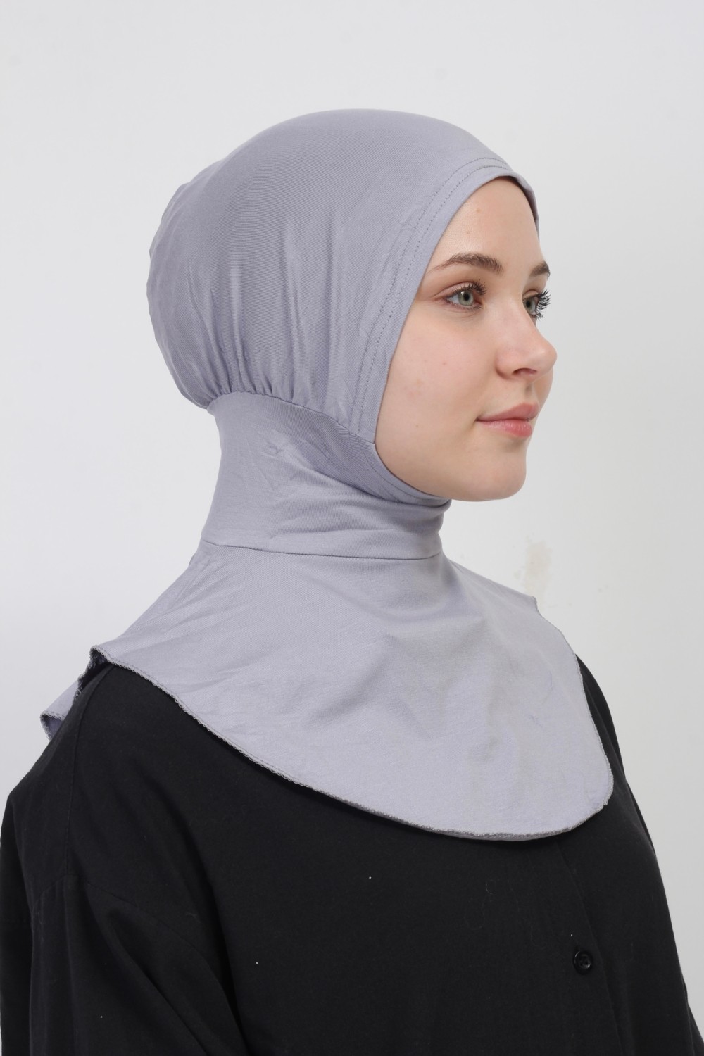 Manolyaşal İslamic Hijab Manolya Şal Pratik Hazır Kaymayan Terletmeyen Boyunluklu Geçmeli Bone