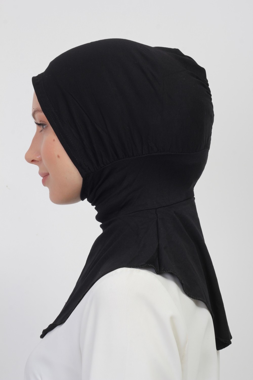 Manolyaşal İslamic Hijab Manolya Şal Pratik Hazır Kaymayan Terletmeyen Boyunluklu Geçmeli Bone görsel 2
