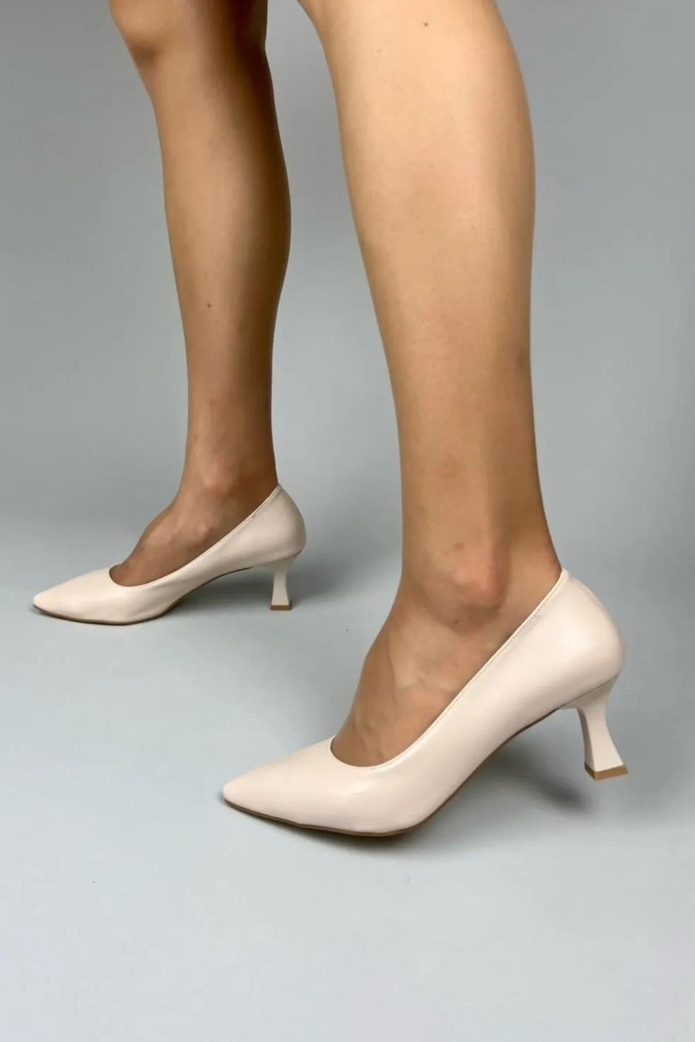 Preshley Kadın Sity Bej Rugan 6 cm Ince Topuklu Stiletto