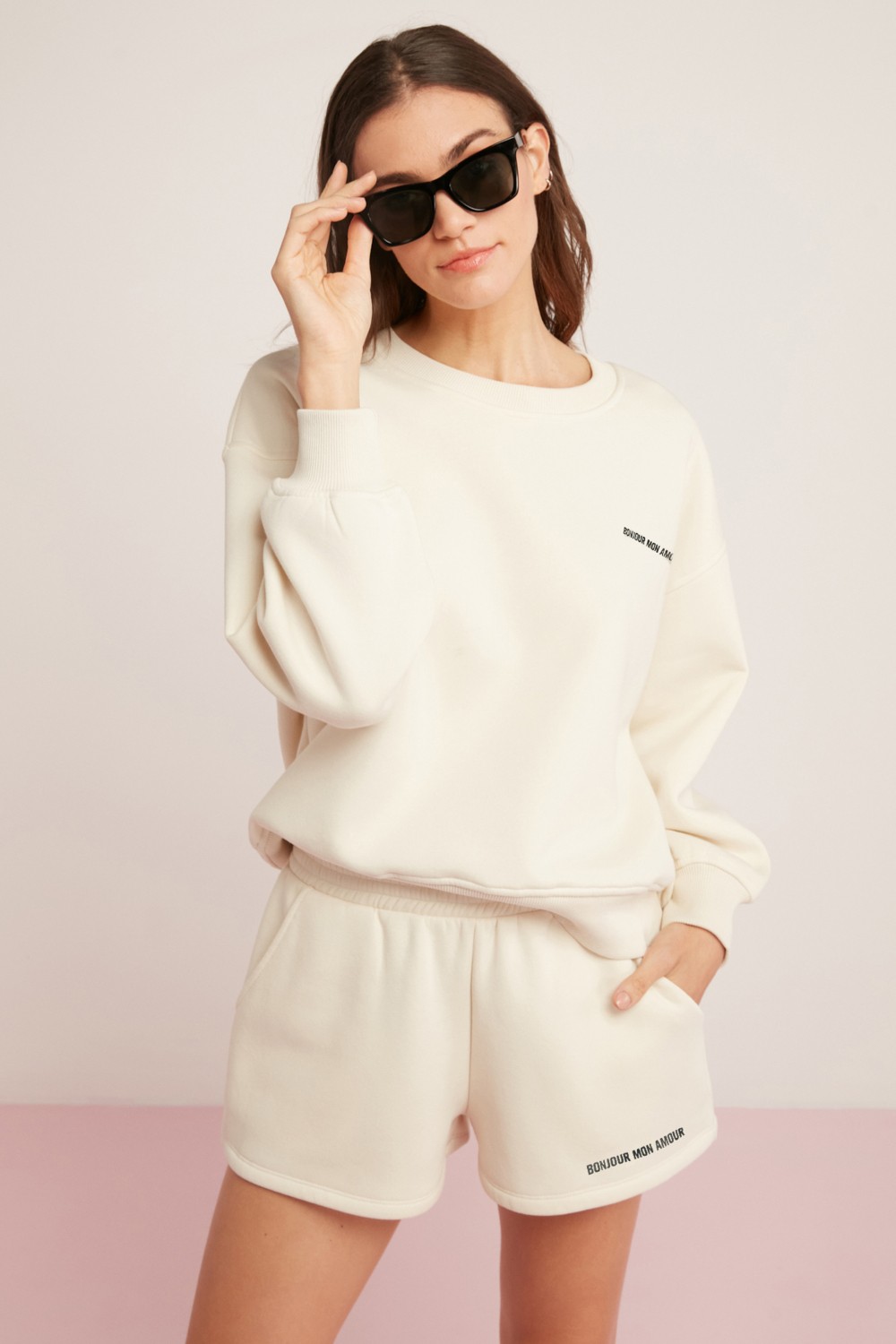 Ethiquet Sandra Kadın Pamuklu Içi Polarlı Yumuşacık Baskılı Yuvarlak Yaka Comfort Kırmızı Sweatshirt