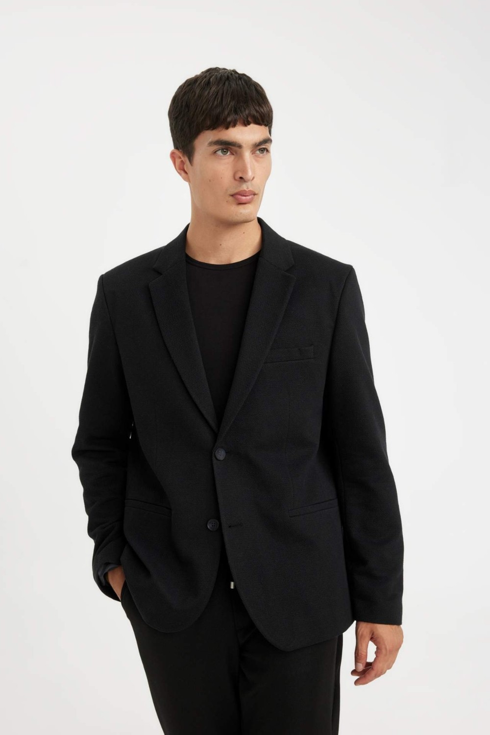 DeFacto Slim Fit Dar Kesim Astarlı Düğmeli Blazer Ceket N0503AZ24AU görsel 3