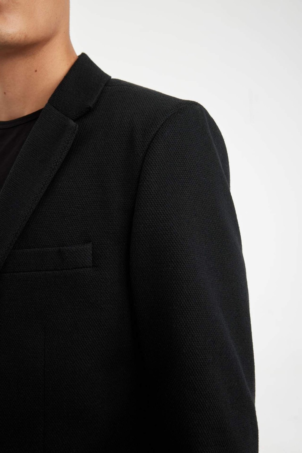 DeFacto Slim Fit Dar Kesim Astarlı Düğmeli Blazer Ceket N0503AZ24AU görsel 5
