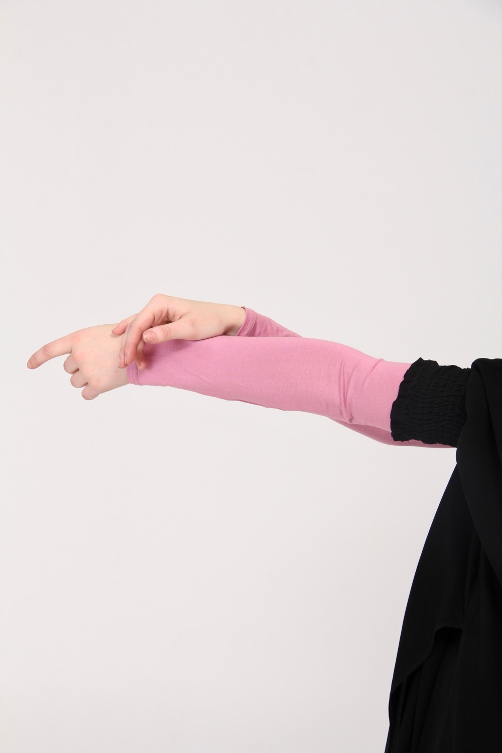Manolyaşal İslamic Hijab Manolya Şal Likralı Kaymayan Kurtarıcı 1 Çift Tesettür Kolluk görsel 4