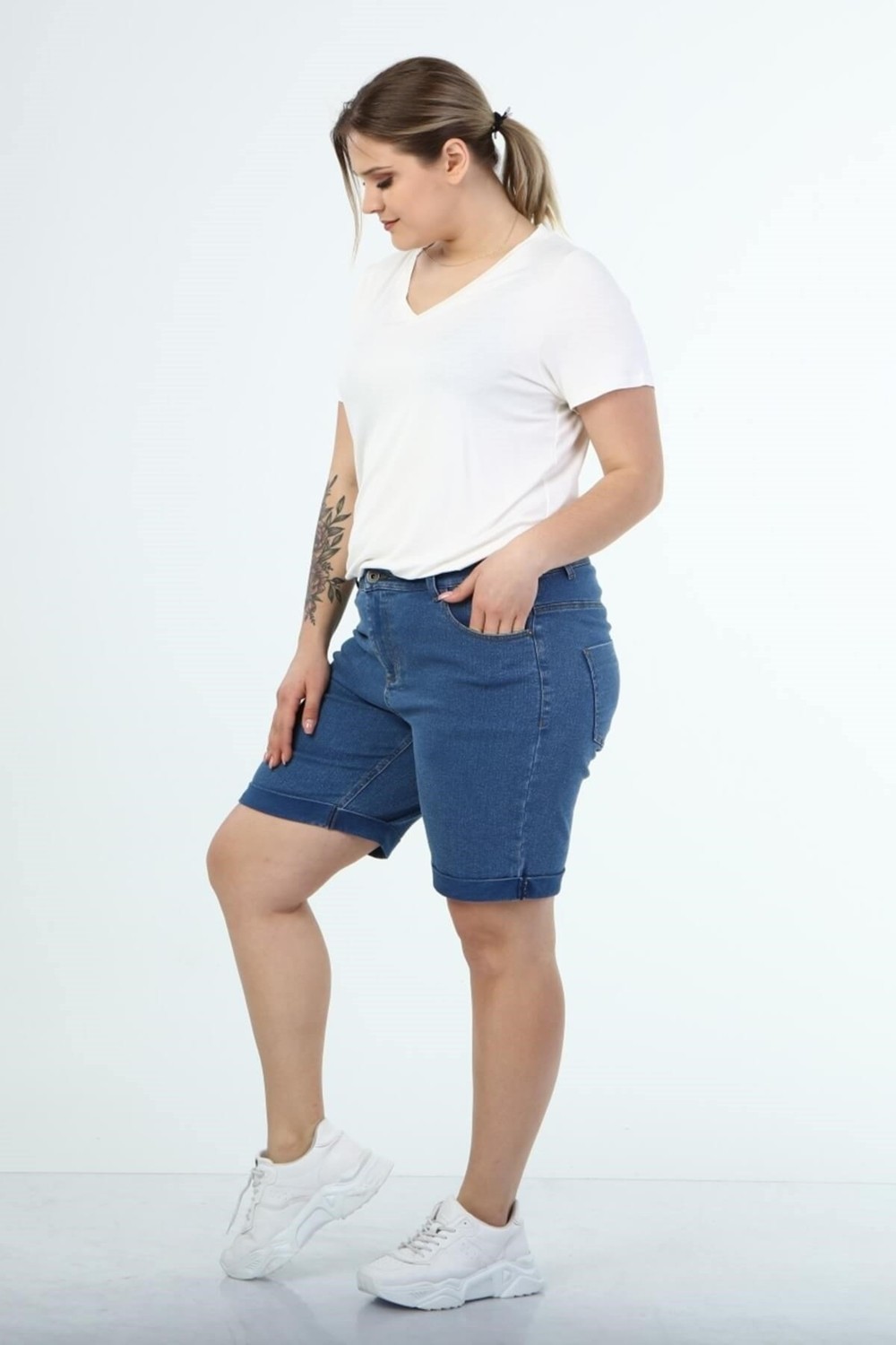 Myline 5 Cep Denim Şort görsel 3