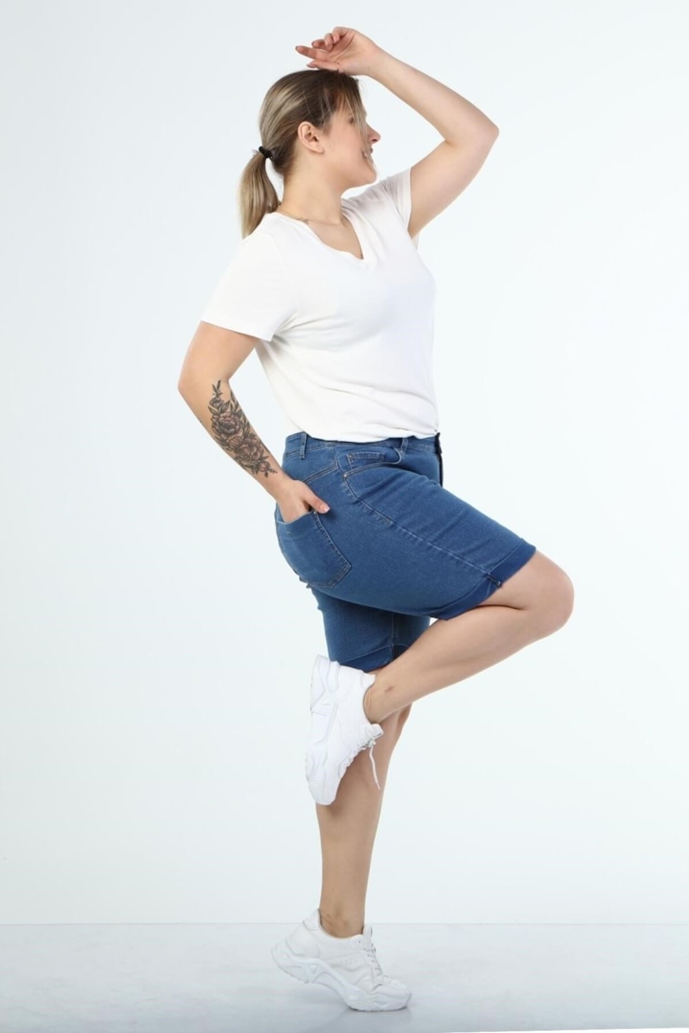 Myline 5 Cep Denim Şort görsel 4