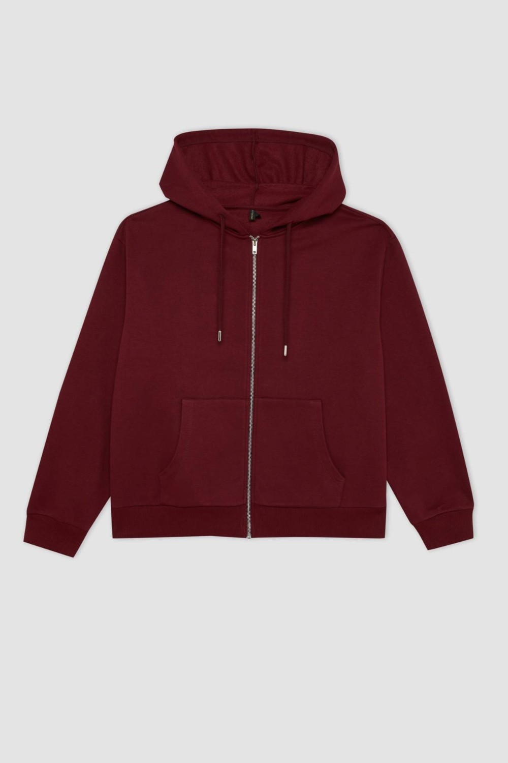 DeFacto Relax Fit Kapüşonlu Cepli Basic Düz Fermuarlı Sweatshirt C1809AX24WN