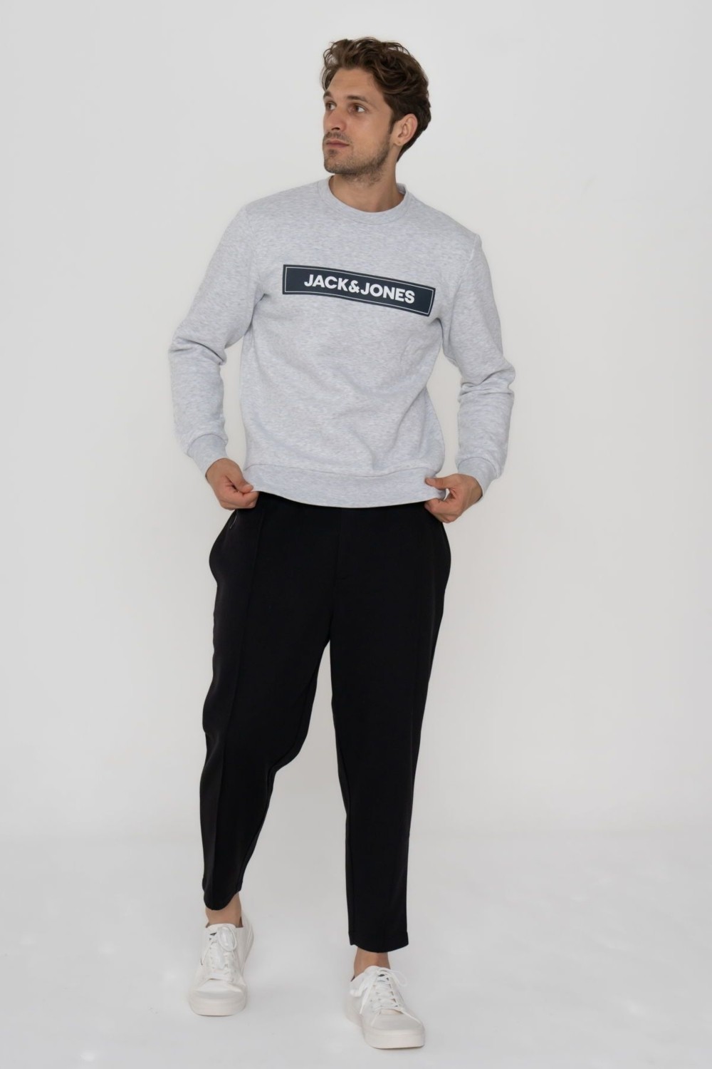 Jack & Jones Erkek Göğüs Logo Baskılı Sweatshirt - Minder