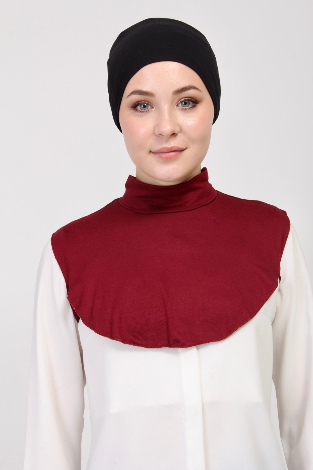 Manolyaşal İslamic Hijab Manolya Şal Düz Balıkçı Kurtarıcı Yakalı Boyunluk