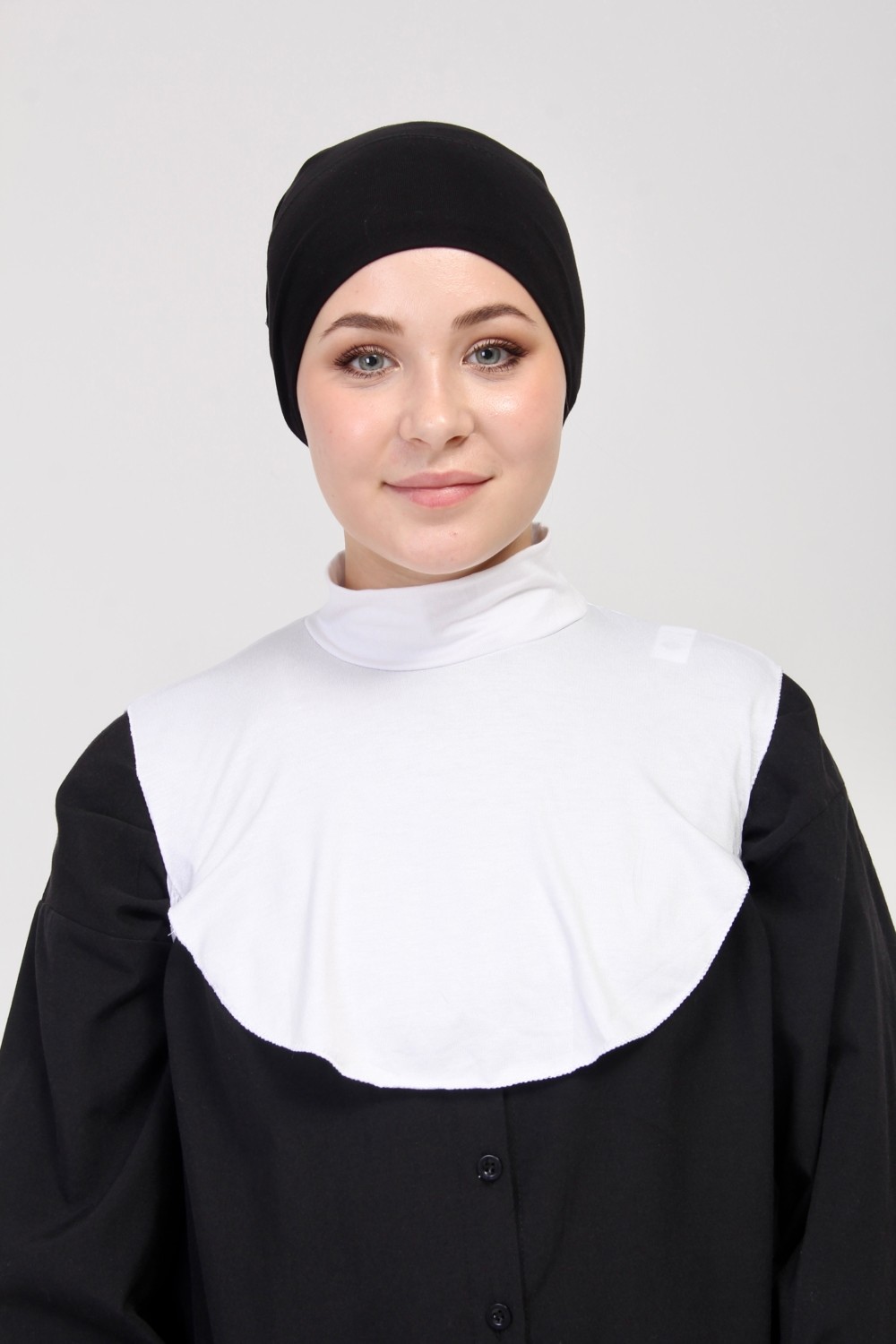 Manolyaşal İslamic Hijab Manolya Şal Düz Balıkçı Kurtarıcı Yakalı Boyunluk