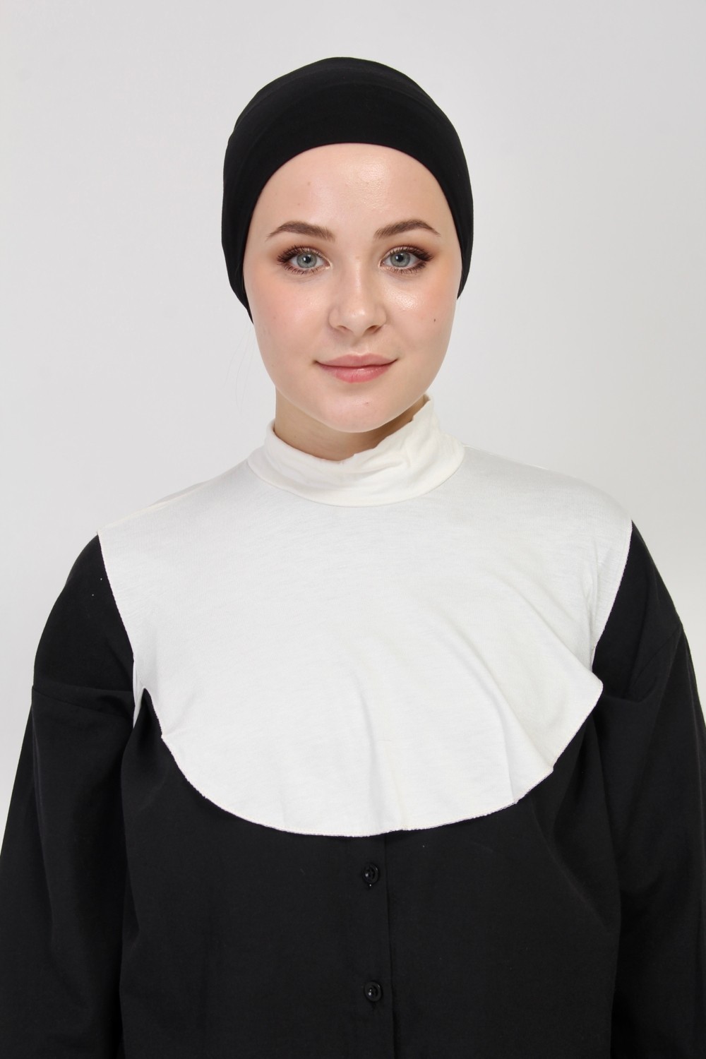 Manolyaşal İslamic Hijab Manolya Şal Düz Balıkçı Kurtarıcı Yakalı Boyunluk