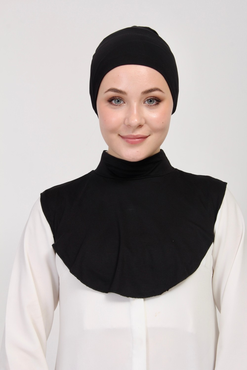 Manolyaşal İslamic Hijab Manolya Şal Düz Balıkçı Kurtarıcı Yakalı Boyunluk