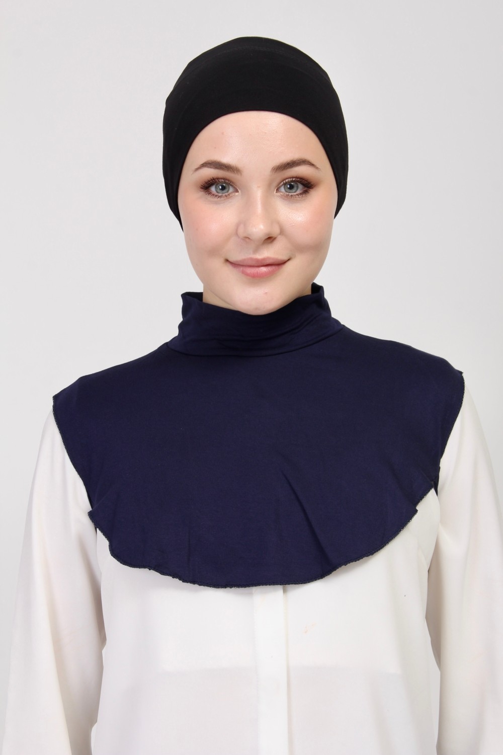 Manolyaşal İslamic Hijab Manolya Şal Düz Balıkçı Kurtarıcı Yakalı Boyunluk