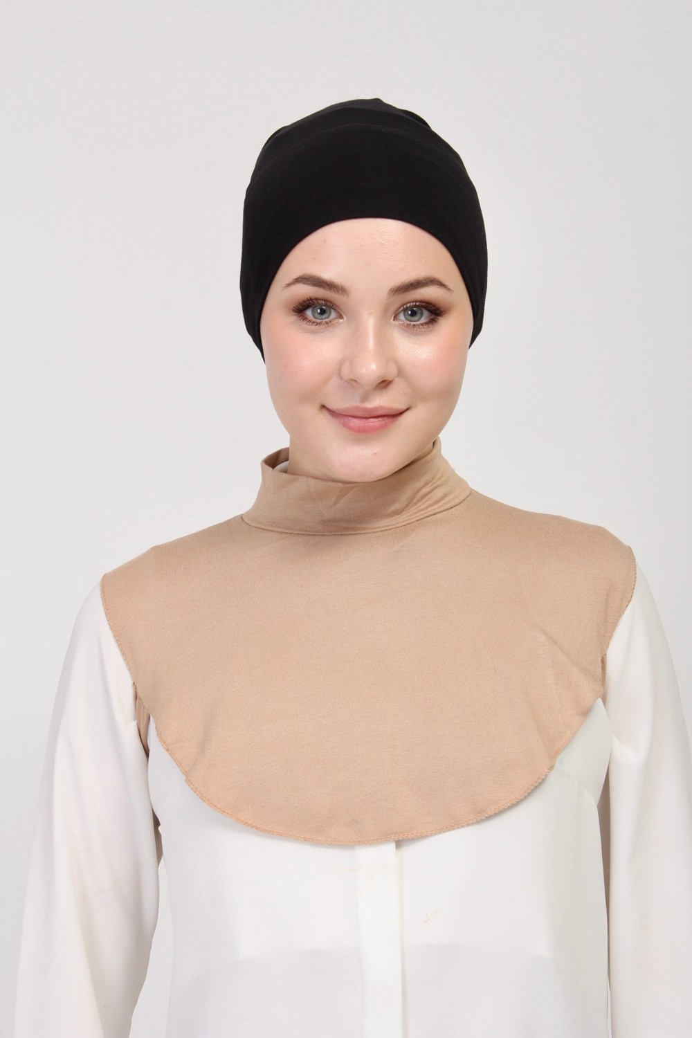 Manolyaşal İslamic Hijab Manolya Şal Düz Balıkçı Kurtarıcı Yakalı Boyunluk