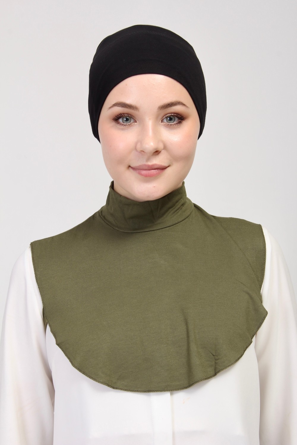 Manolyaşal İslamic Hijab Manolya Şal Düz Balıkçı Kurtarıcı Yakalı Boyunluk