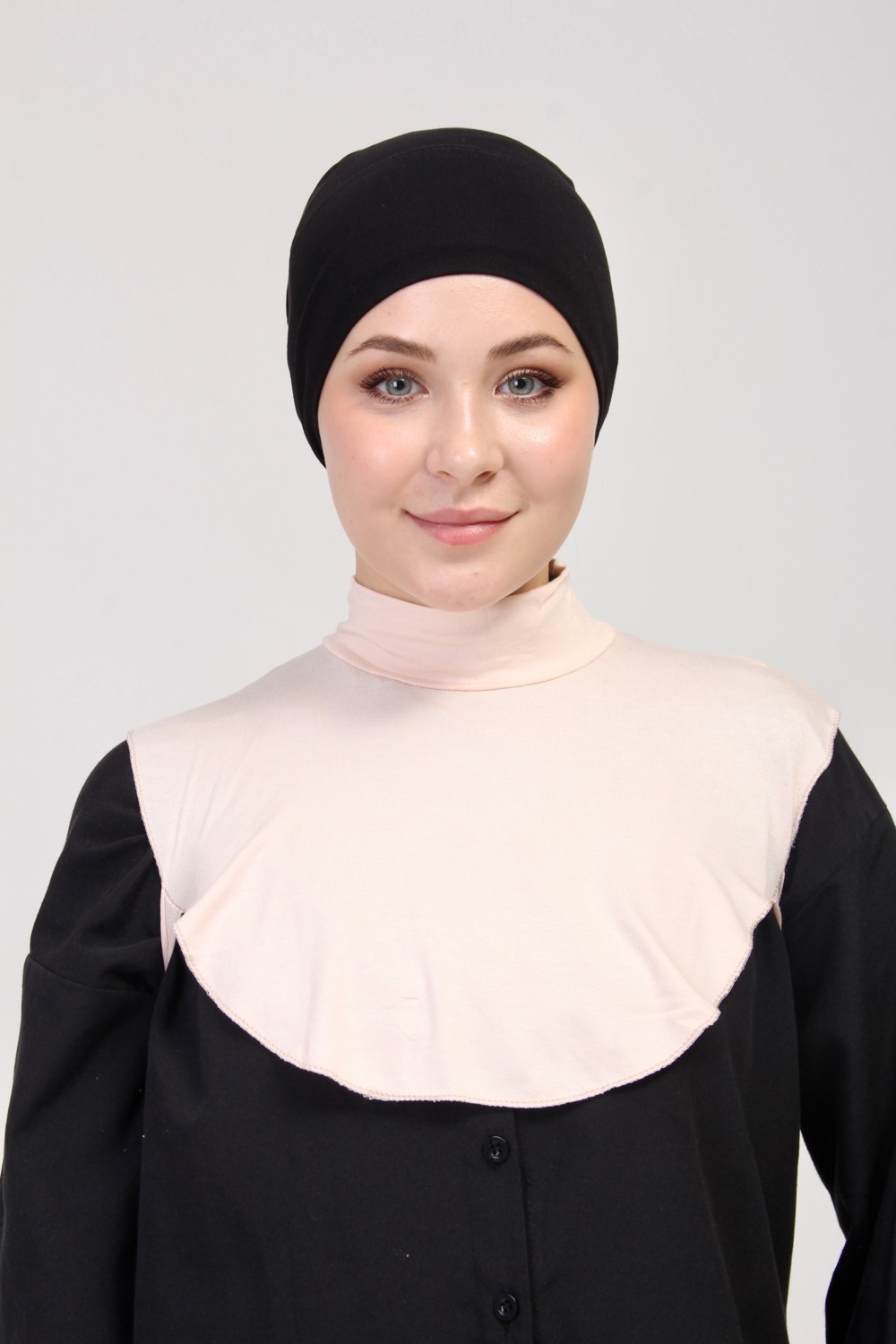 Manolyaşal İslamic Hijab Manolya Şal Düz Balıkçı Kurtarıcı Yakalı Boyunluk