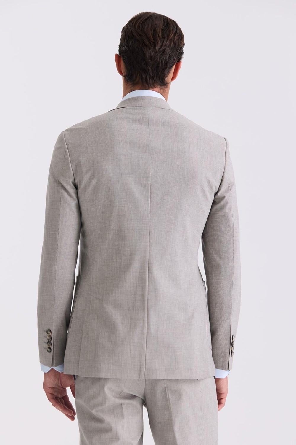 Jakamen Gri Slim Fit Mono Yaka Yünlü Takım Elbise görsel 4